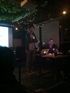 Adam King ( @sabbatical ) presenting at Tweetstock 2
